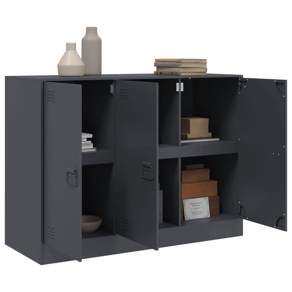 Anthrazitfarbenes Sideboard Togu 99x39x73cm (Stahl)