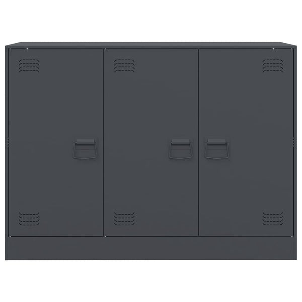 Anthrazitfarbenes Sideboard Togu 99x39x73cm (Stahl)