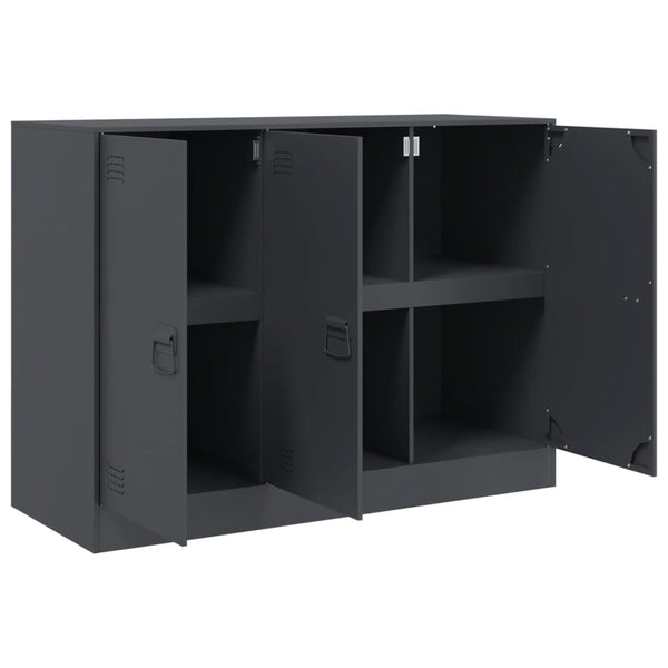 Anthrazitfarbenes Sideboard Togu 99x39x73cm (Stahl)
