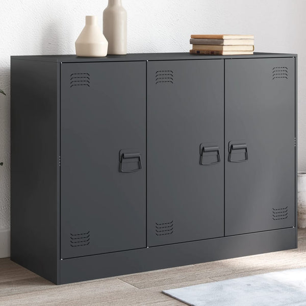 Anthrazitfarbenes Sideboard Togu 99x39x73cm (Stahl)