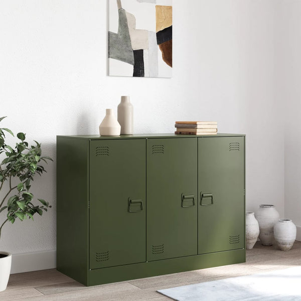 Olivgrünes Sideboard Togu 99x39x73cm (Stahl)