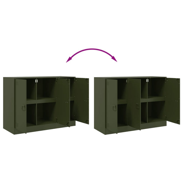 Olivgrünes Sideboard Togu 99x39x73cm (Stahl)