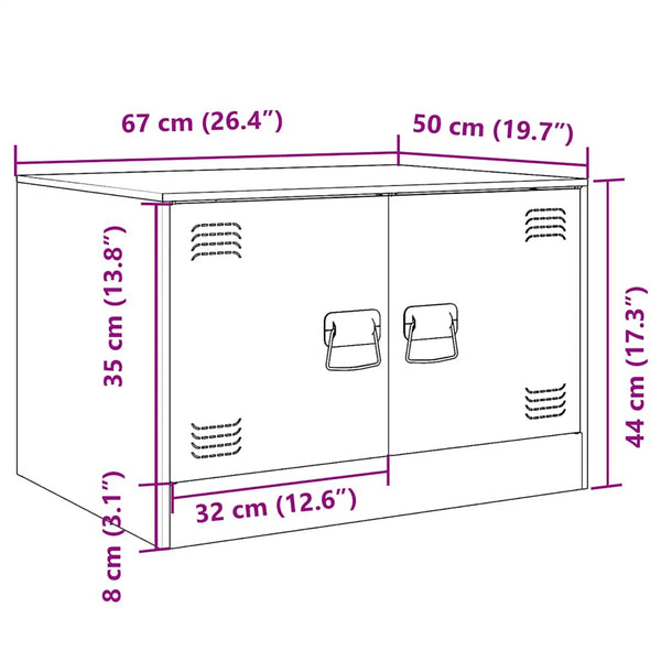 Couchtisch Brehar, schwarz, 67x50x44 cm (Stahl)
