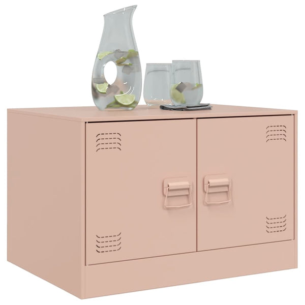 Pinkfarbener Couchtisch Brehar 67x50x44cm (Stahl)