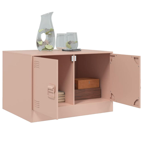 Pinkfarbener Couchtisch Brehar 67x50x44cm (Stahl)