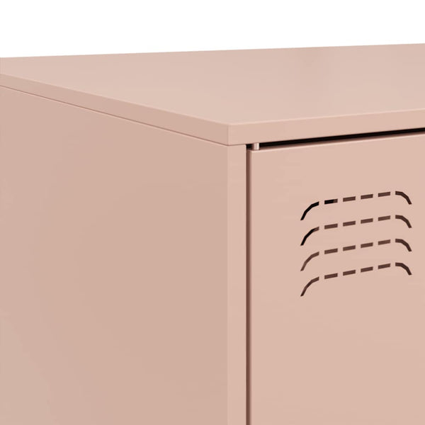 Pinkfarbener Couchtisch Brehar 67x50x44cm (Stahl)