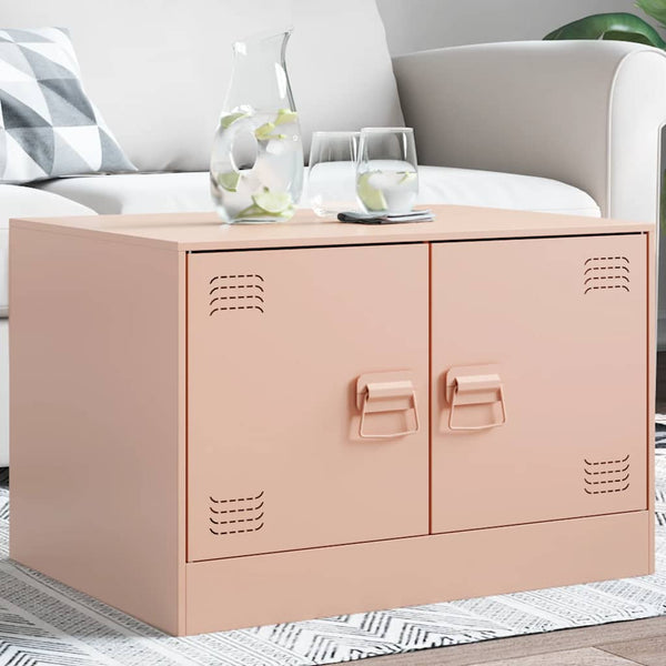 Pinkfarbener Couchtisch Brehar 67x50x44cm (Stahl)