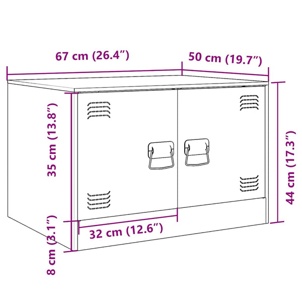 Anthrazit Couchtisch Brehar 67x50x44cm (Stahl)