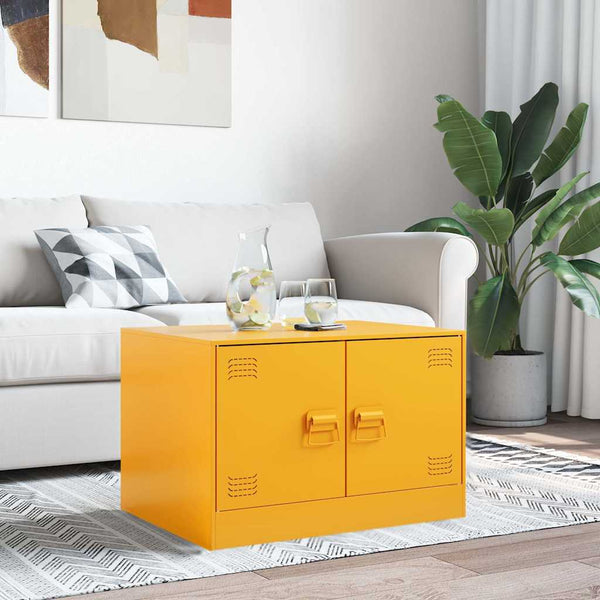 Senfgelber Couchtisch Brehar 67x50x44cm (Stahl)