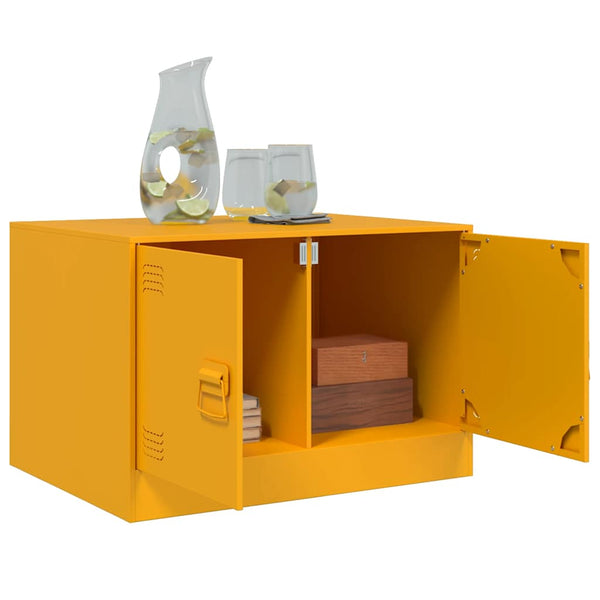 Senfgelber Couchtisch Brehar 67x50x44cm (Stahl)