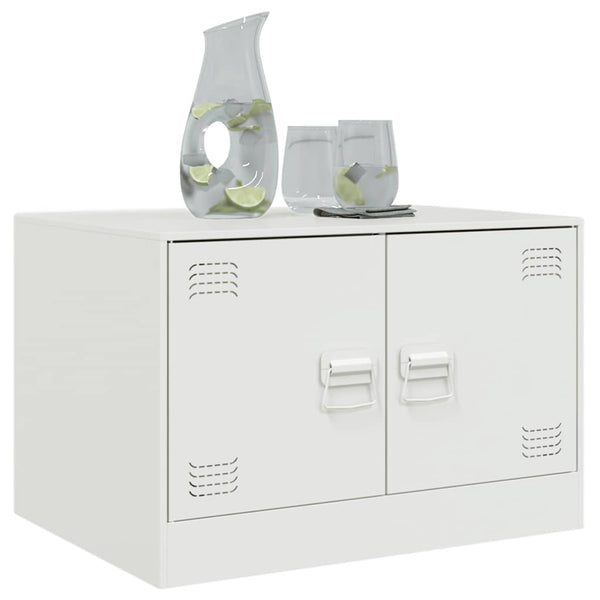 Weißer Couchtisch Brehar 67x50x44cm (Stahl)
