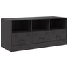 Schwarzes TV-Möbel Sirianu 99x39x44cm (Stahl)