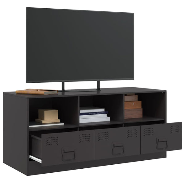 Schwarzes TV-Möbel Sirianu 99x39x44cm (Stahl)