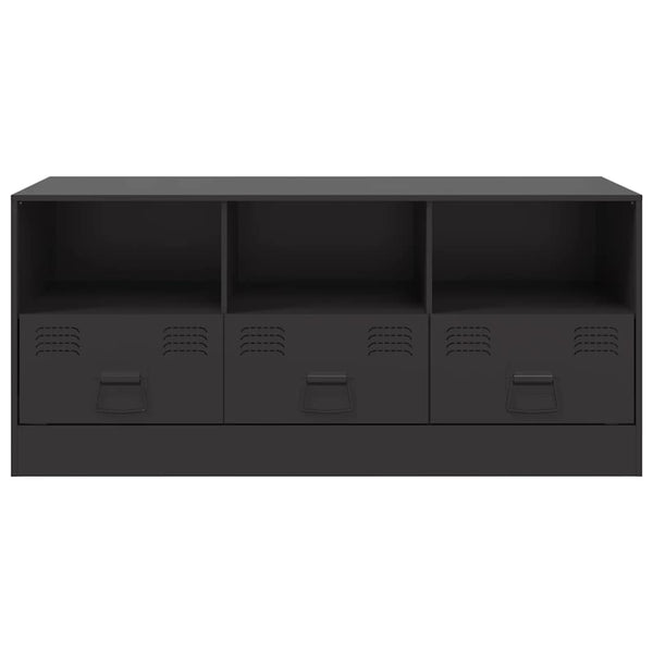 Schwarzes TV-Möbel Sirianu 99x39x44cm (Stahl)