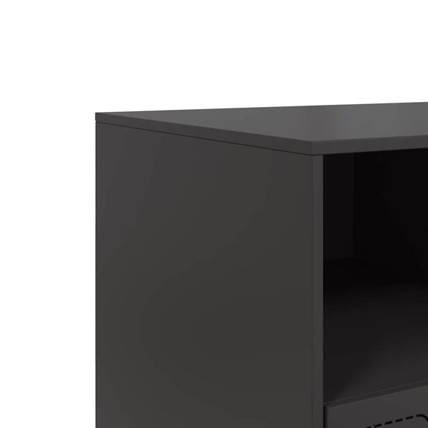 Schwarzes TV-Möbel Sirianu 99x39x44cm (Stahl)