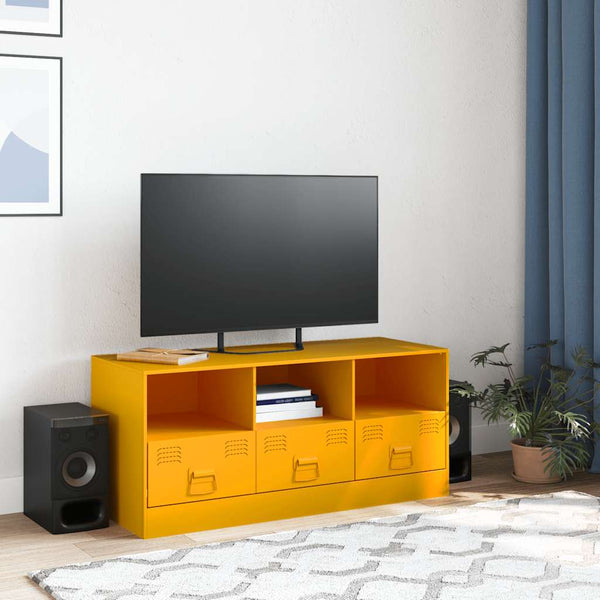 Sinapinkeltainen tv-taso Sirianu 99x39x44cm (teräs)