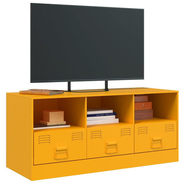 Sinapinkeltainen tv-taso Sirianu 99x39x44cm (teräs)