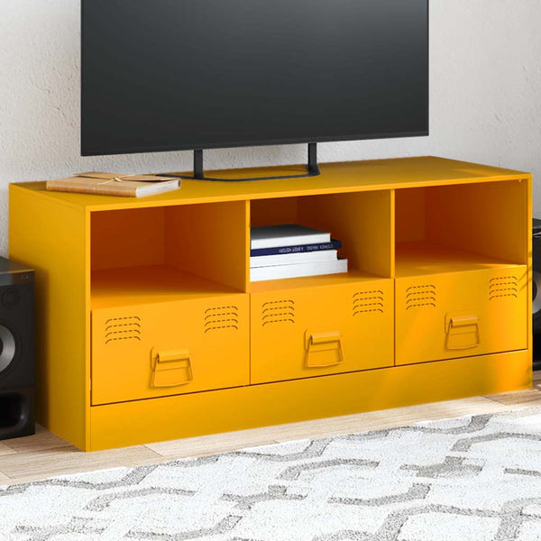 Sinapinkeltainen tv-taso Sirianu 99x39x44cm (teräs)