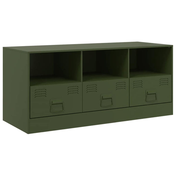 TV-Unterschrank Sirianu olivgrün 99x39x44cm (Stahl)