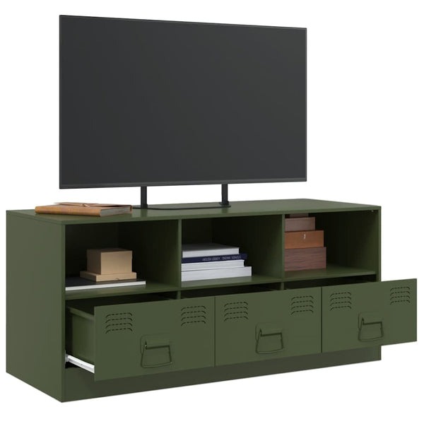 TV-Unterschrank Sirianu olivgrün 99x39x44cm (Stahl)