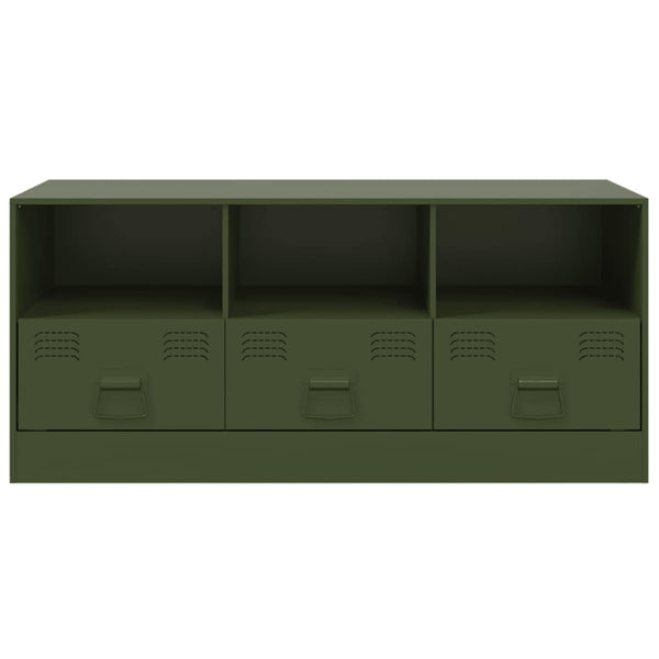TV-Unterschrank Sirianu olivgrün 99x39x44cm (Stahl)