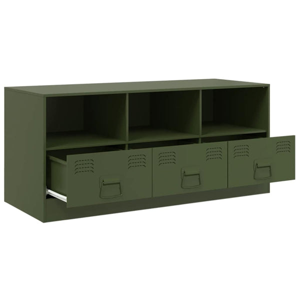 TV-Unterschrank Sirianu olivgrün 99x39x44cm (Stahl)