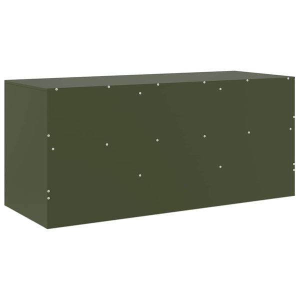 TV-Unterschrank Sirianu olivgrün 99x39x44cm (Stahl)