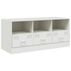 Weißes TV-Lowboard Sirianu 99x39x44cm (Stahl)