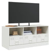 Weißes TV-Lowboard Sirianu 99x39x44cm (Stahl)