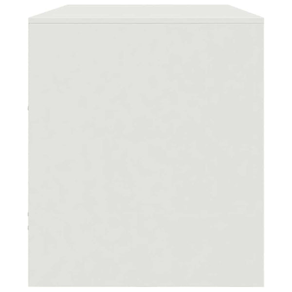 Weißes TV-Lowboard Sirianu 99x39x44cm (Stahl)