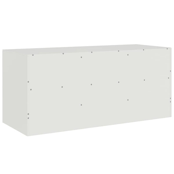 Weißes TV-Lowboard Sirianu 99x39x44cm (Stahl)