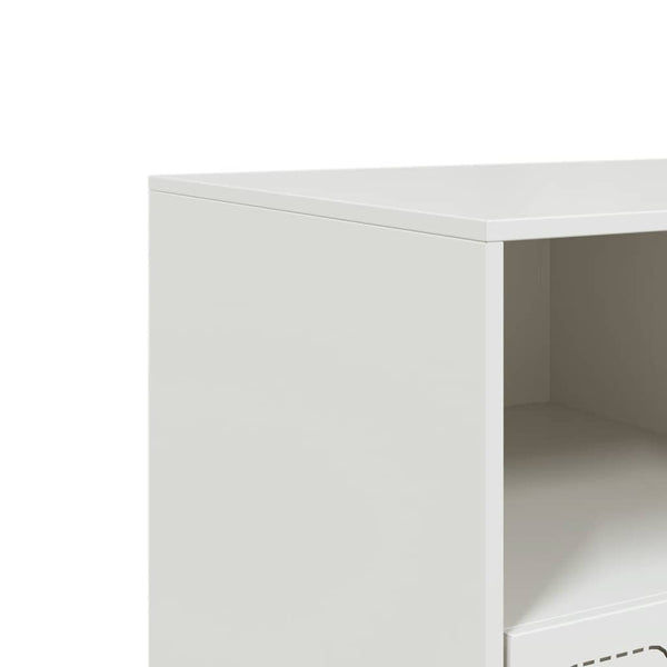 Weißes TV-Lowboard Sirianu 99x39x44cm (Stahl)