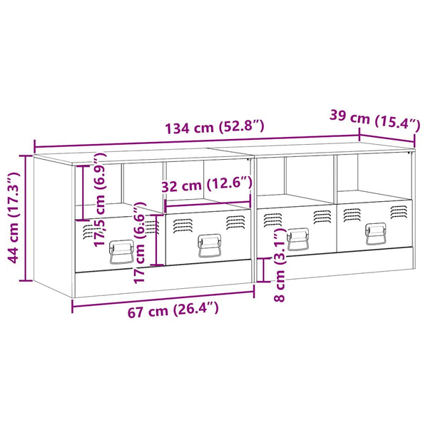 Musta tv-tasot Brittny 67x39x44cm (2 kpl, teräs)