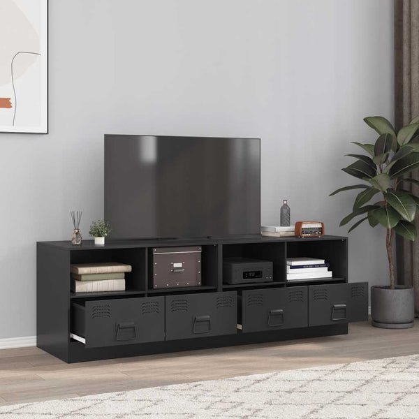 Musta tv-tasot Brittny 67x39x44cm (2 kpl, teräs)