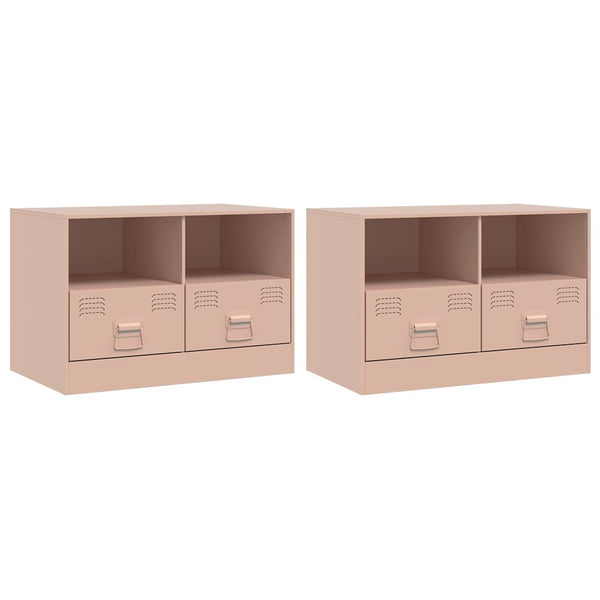 Pinke TV-Schränke Brittny 67x39x44cm (2 St., Stahl)