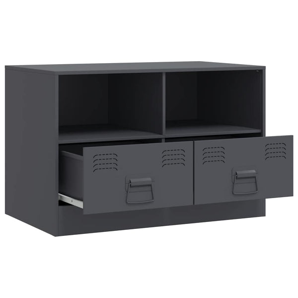 Anthrazitfarbene TV-Möbel Brittny 67x39x44cm (2 Stück Stahl)