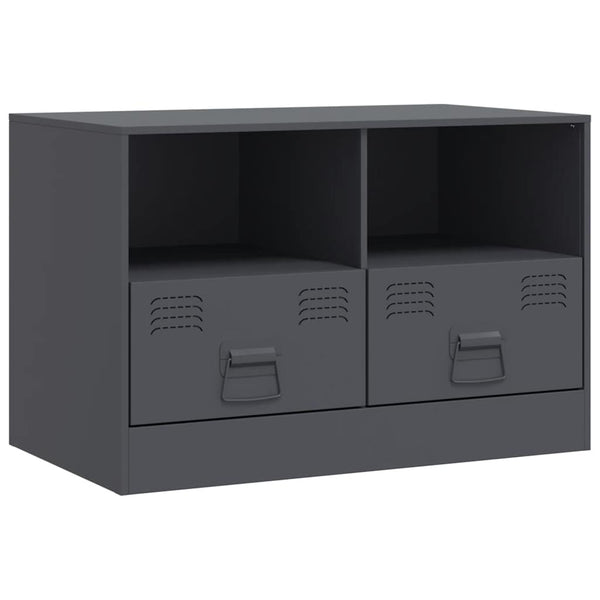 Anthrazitfarbene TV-Möbel Brittny 67x39x44cm (2 Stück Stahl)