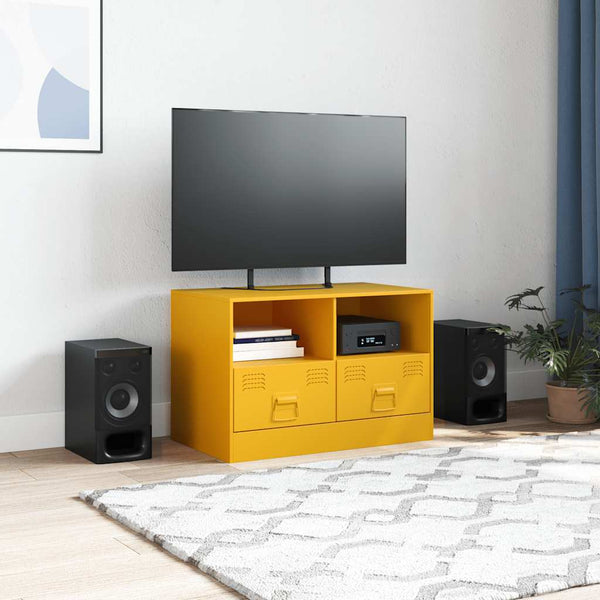 Sinapinkeltainen tv-taso Brittny 67x39x44cm (teräs)