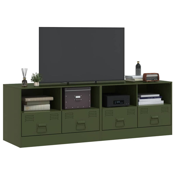 Oliivinvihreä tv-tasot Brittny 67x39x44cm (2 kpl, teräs)