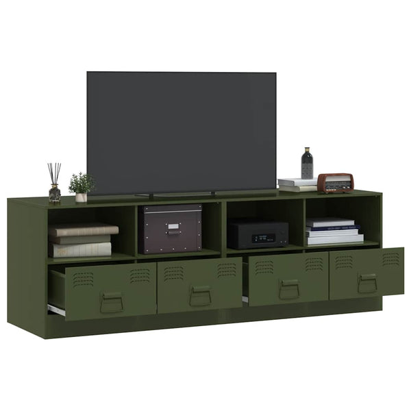 Oliivinvihreä tv-tasot Brittny 67x39x44cm (2 kpl, teräs)