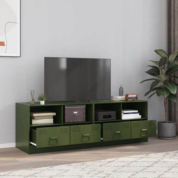Oliivinvihreä tv-tasot Brittny 67x39x44cm (2 kpl, teräs)