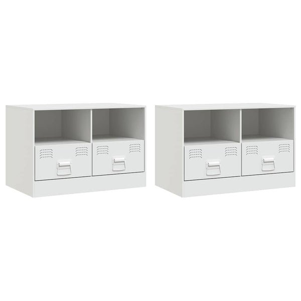 Valkoinen tv-tasot Brittny 67x39x44cm (2 kpl, teräs)