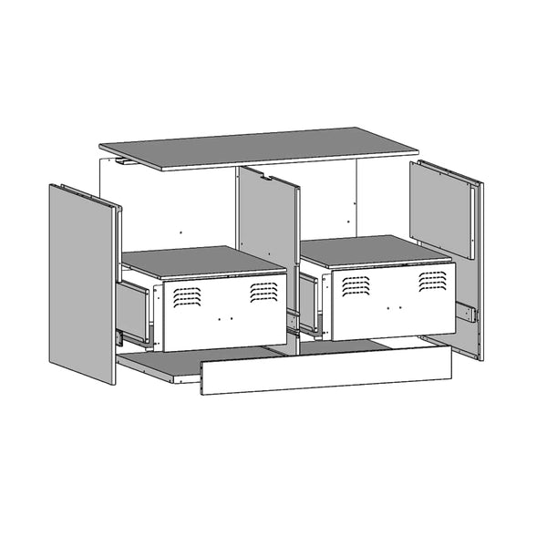 Valkoinen tv-tasot Brittny 67x39x44cm (2 kpl, teräs)