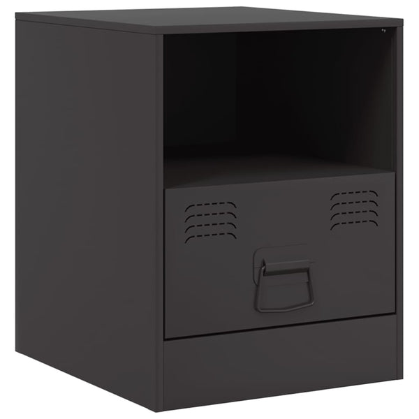 Schwarzer Nachttisch Galen 34,5x39x44cm (Stahl)