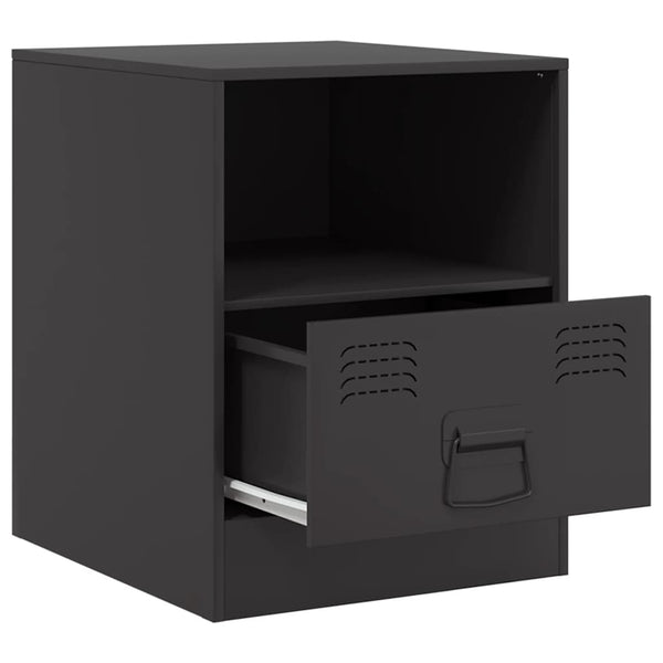 Schwarzer Nachttisch Galen 34,5x39x44cm (Stahl)