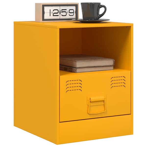 Sinapinkeltainen yöpöydät Galen 34,5x39x44cm (2 kpl, teräs)
