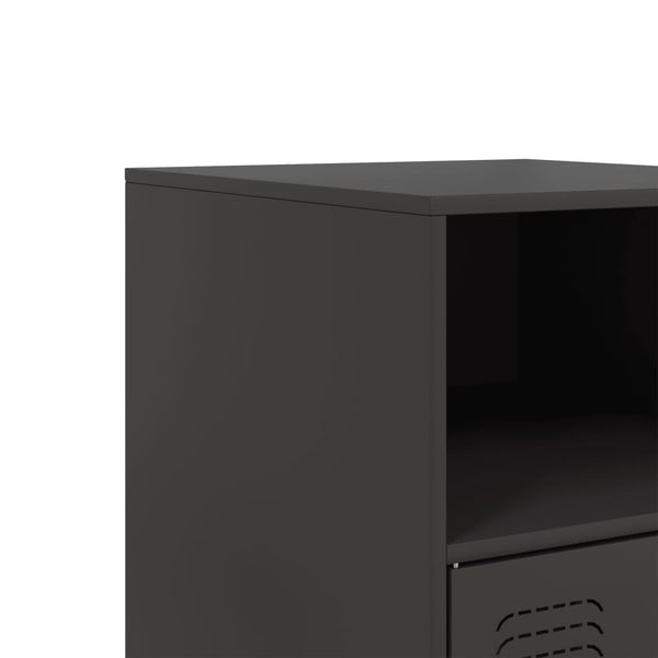 Musta yöpöydät Computer 34,5x39x62cm (2 kpl, teräs)