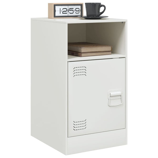Valkoinen yöpöydät Computer 34,5x39x62cm (2 kpl, teräs)