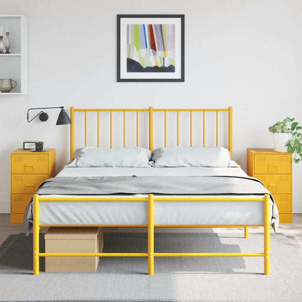 Senfgelbe Nachttische Calatori 34,5x39x62cm (2 Stück, Stahl)
