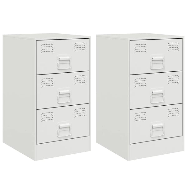 Valkoinen yöpöydät Calatori 34,5x39x62cm (2 kpl, teräs)